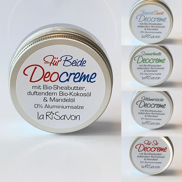 Deocreme (50 ml) - mit Bio-Sheabutter, duftendem Bio-Kokosöl & Mandelöl