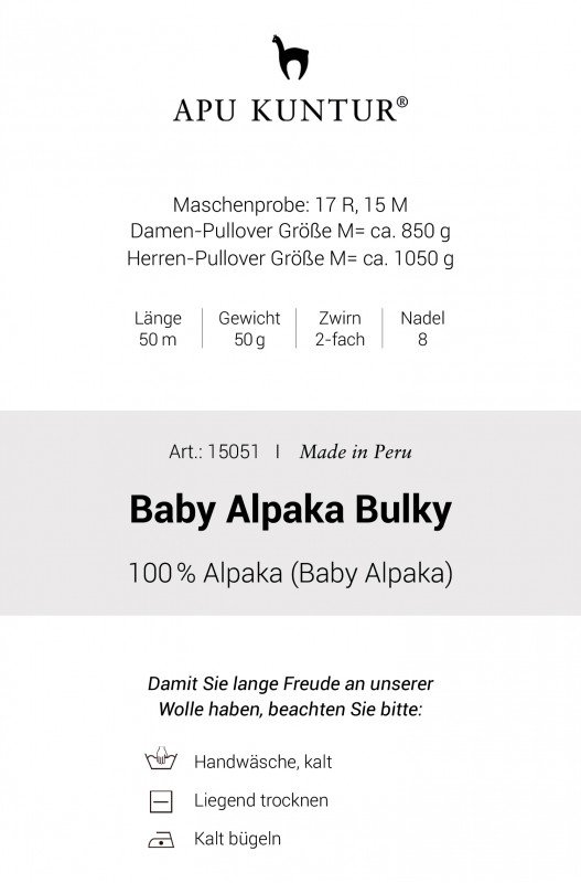 Baby-Alpaka Wolle BULKY APU KUNTUR